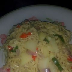 A picture of Pepper noodles and Irish potatoes.