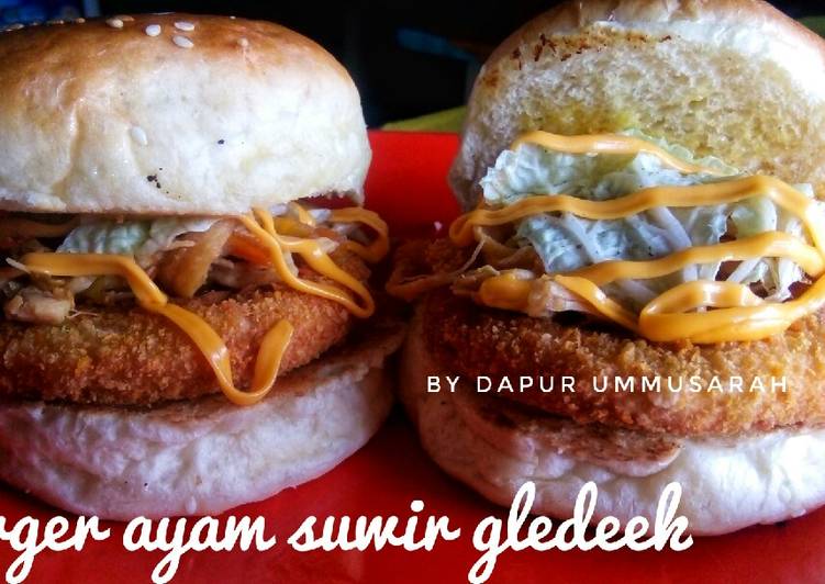 Resep Burger ayam suwir gledek by ummusarah yang Enak Banget