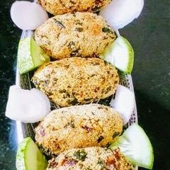 Karela Saag Cutlets (Bitter gourd) A picture of Karela Saag Cutlets (Bitter gourd).