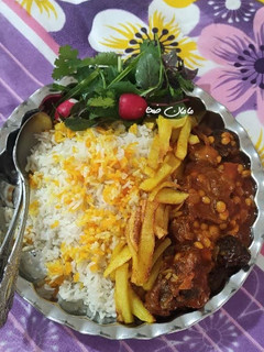 عکسی از دستور چلو خورشت قیمه