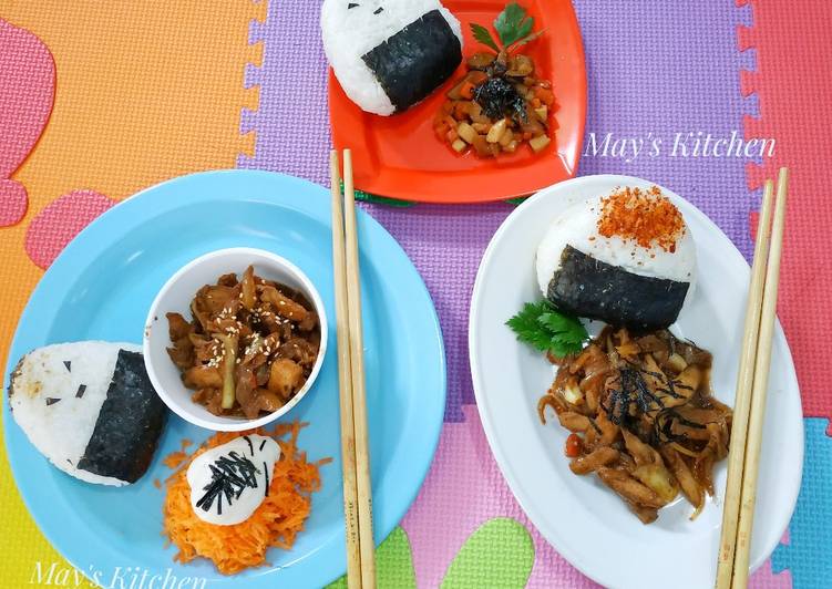 Onigiri with chicken Barbeque