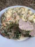 Solomillo de cerdo con ensalada rusa
