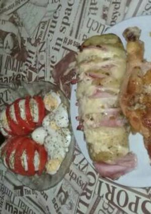 Una foto de Pollo al ajillo con papa libro