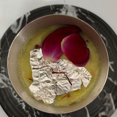 A picture of Kesar Thandai.