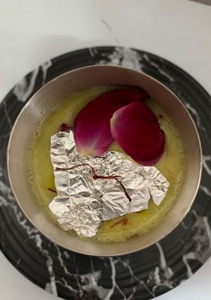 A picture of Kesar Thandai.