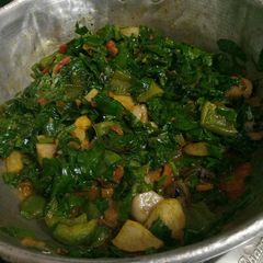 A picture of Palak Mushrooms Shimla Aloo Sabzi.