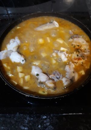 Foto principal de Rape a la cerveza con bechamel de tomate y harina de arroz