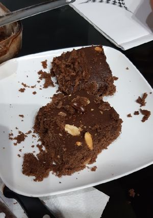 Una foto de Brownie de cuarentena súper esponjoso
