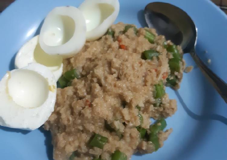 Resep Unik Bubur oat asin Ala Warteg