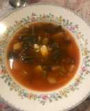Sopa de papa y verdolagas
