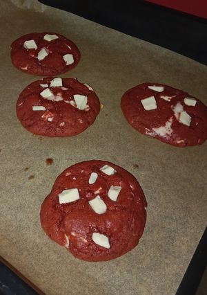 A picture of Red velvet cookies (packed with flavor) ♡⁠˖⁠꒰⁠ᵕ⁠༚⁠ᵕ⁠⑅⁠꒱.