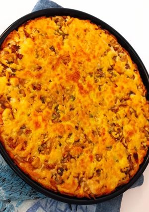عکسی از دستور پیتزا مرغ و ذرت