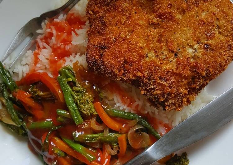 Recipe of Crispy Chicken Breast &amp; Mixed Veggies in 23 Minutes for Mom