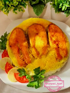عکسی از دستور ته انداز حشو ماهی و سیر 🧄🐟