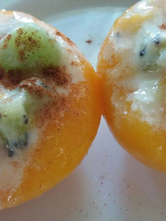 Una foto de Melocotones al yogur