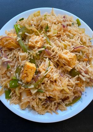 A picture of Paneer fried rice.