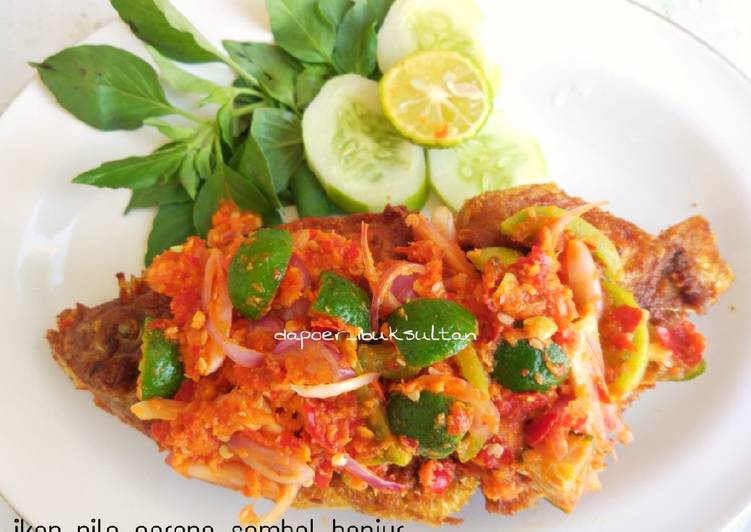 Bahan memasak Ikan nila goreng sambal banjur Lezat