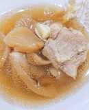 หัวไชโป๊วต้มกระดูกหมู ใช้หม้ออัดแรงดัน
