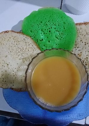 Foto resep Serabi pandan dan original (Kuah Gula Aren)
