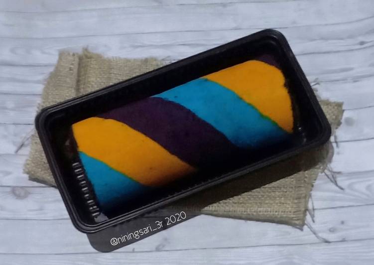 Cara Gampang Menyiapkan Bolu Gulung Kukus Motif (brownies) Anti Gagal