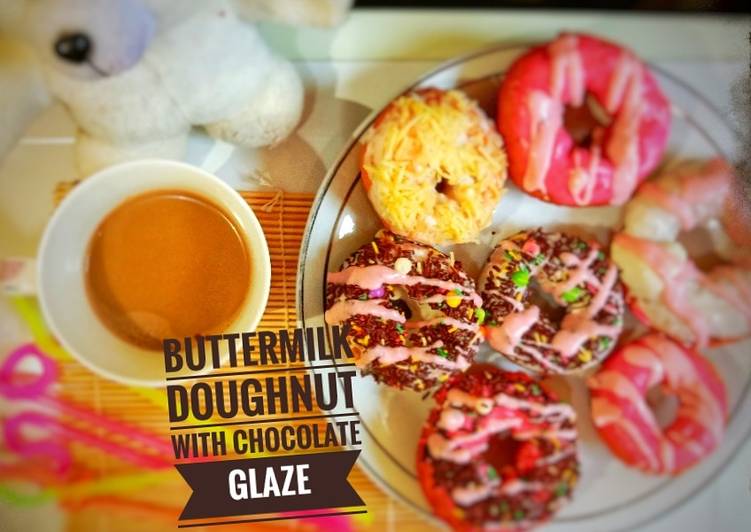 Buttermilk doughnut with chocolate glaze