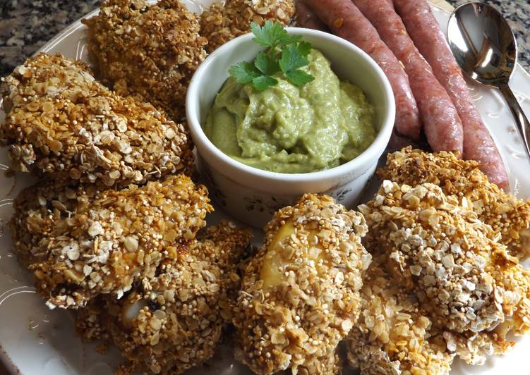 Alitas de pollo muy crocantes con guacamole