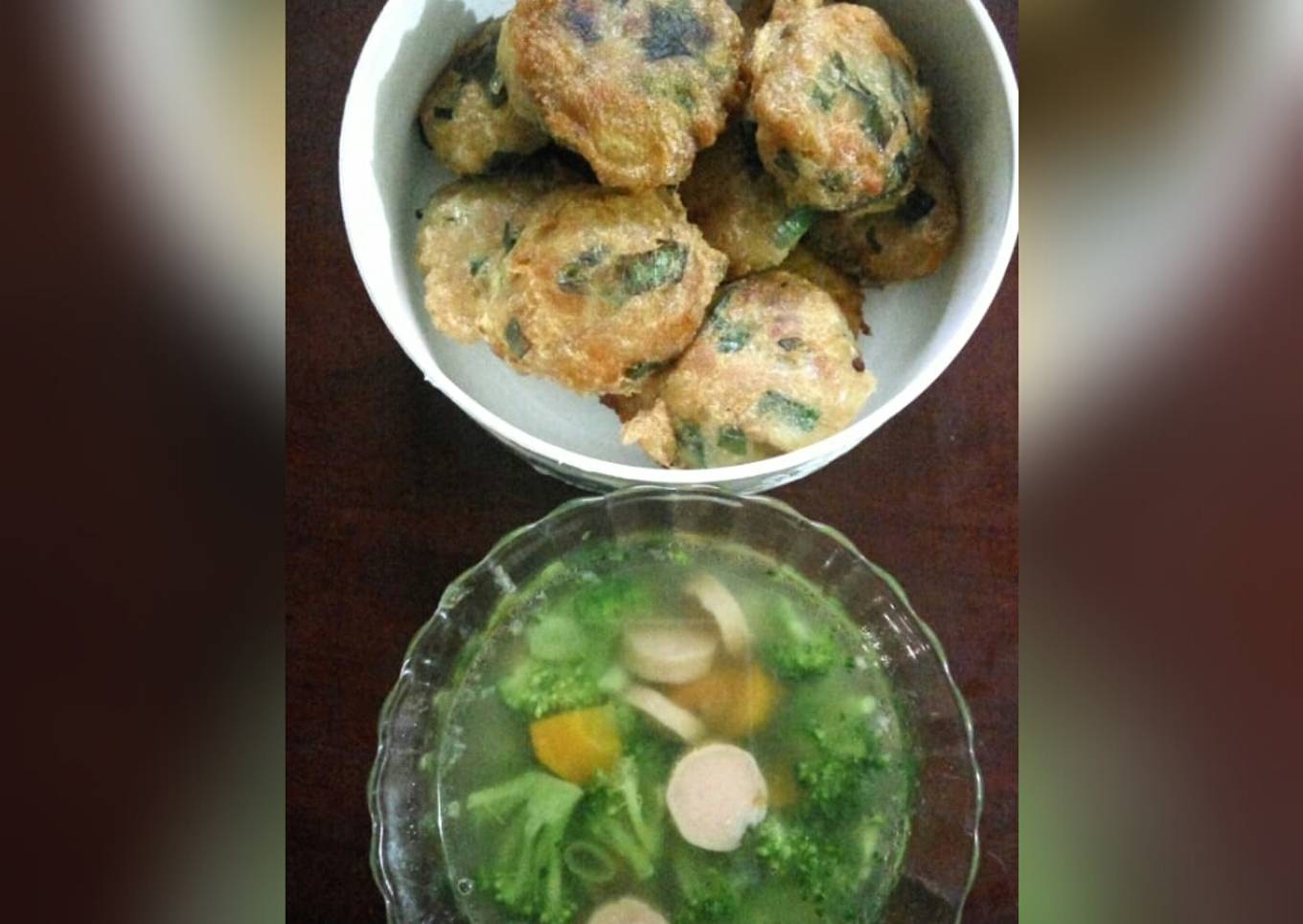 Sup wortel brokoli sosis dan perkedel daging sapi (baby 21m)