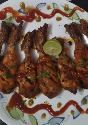 A picture of Baked Lemon pepper chicken drumsticks.