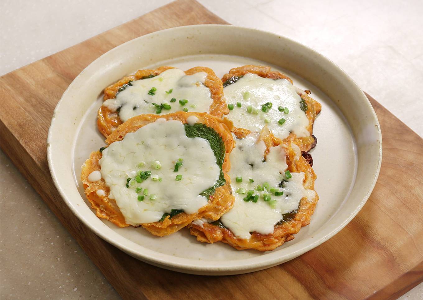 Kimchi Cheese Pancake (Savory Korean Jeon)