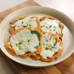 A picture of Kimchi Cheese Pancake (Savory Korean Jeon).