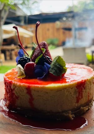 Una foto de New York cheesecake 🍓🍒🍰