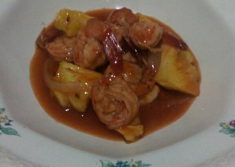 Langkah Mudah untuk Menyiapkan Udang asam manis nanas, Bisa Manjain Lidah