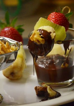 A picture of Chocolate and Walnut Tutti Frutti Fondue.