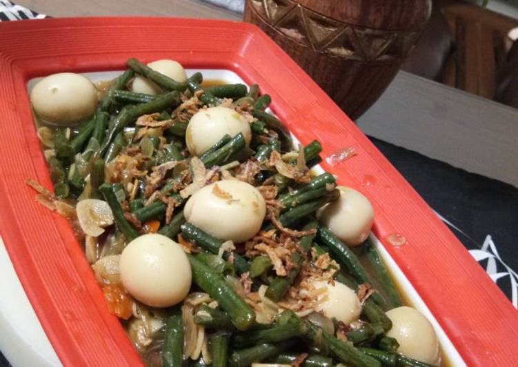 Resep Tumis kacang panjang telur puyuh Anti Gagal