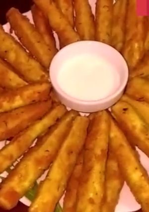 صورة لوصفة صوابع الكوسة المقلية