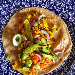 A picture of Veggie wrap (Vegan option included).