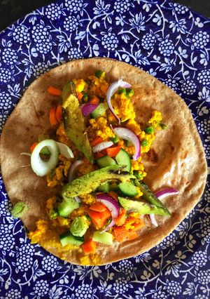 A picture of Veggie wrap (Vegan option included).