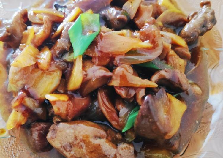 Resep Ati Ayam Saus Tiram yang simpel