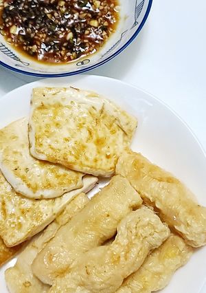 蠔油煎豆腐、蝦條 的食譜成品照片