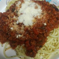 A picture of Spaghetti with Fire Roasted Pepper.