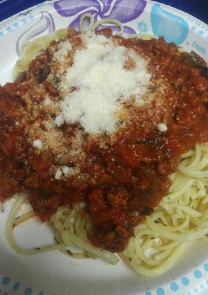 A picture of Spaghetti with Fire Roasted Pepper.