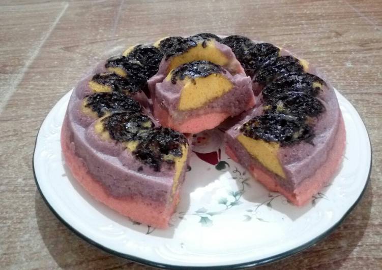 Resep Bolu warna warni keju coklat 😊 Anti Gagal