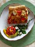 Mit Zucchini belegte - Focaccia