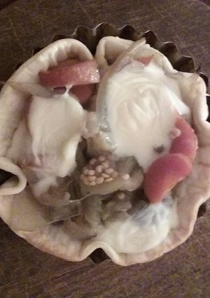 Una foto de Canastitas de berenjena, zanahoria y cebolla