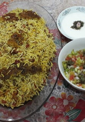 عکسی از دستور عدس پلو با کشمش😋