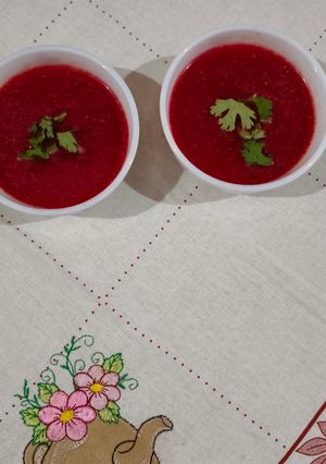 A picture of Beetroot & Tomato Soup.