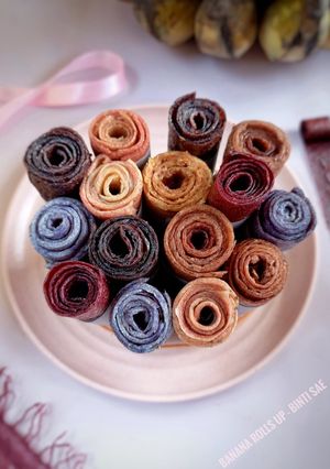 Foto resep Banana & Fruit/Flower/Vegetable Rolls Up (Fruit Leather)