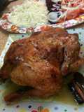 Pollo a la canela con reducción de salsa de licor de cacao