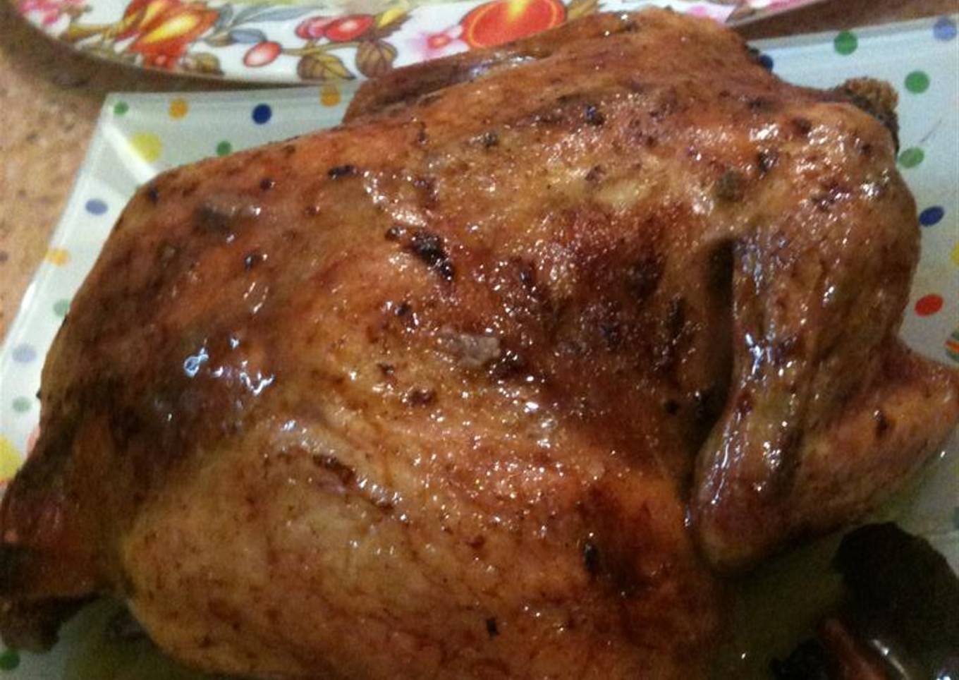 Pollo a la canela con reducción de salsa de licor de cacao