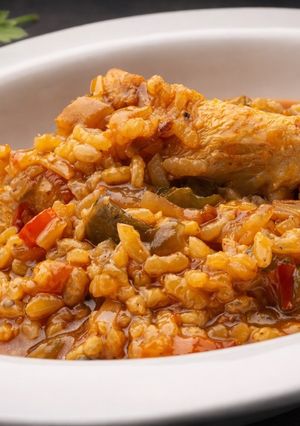 Una foto de Arroz Meloso de Carne Mambo